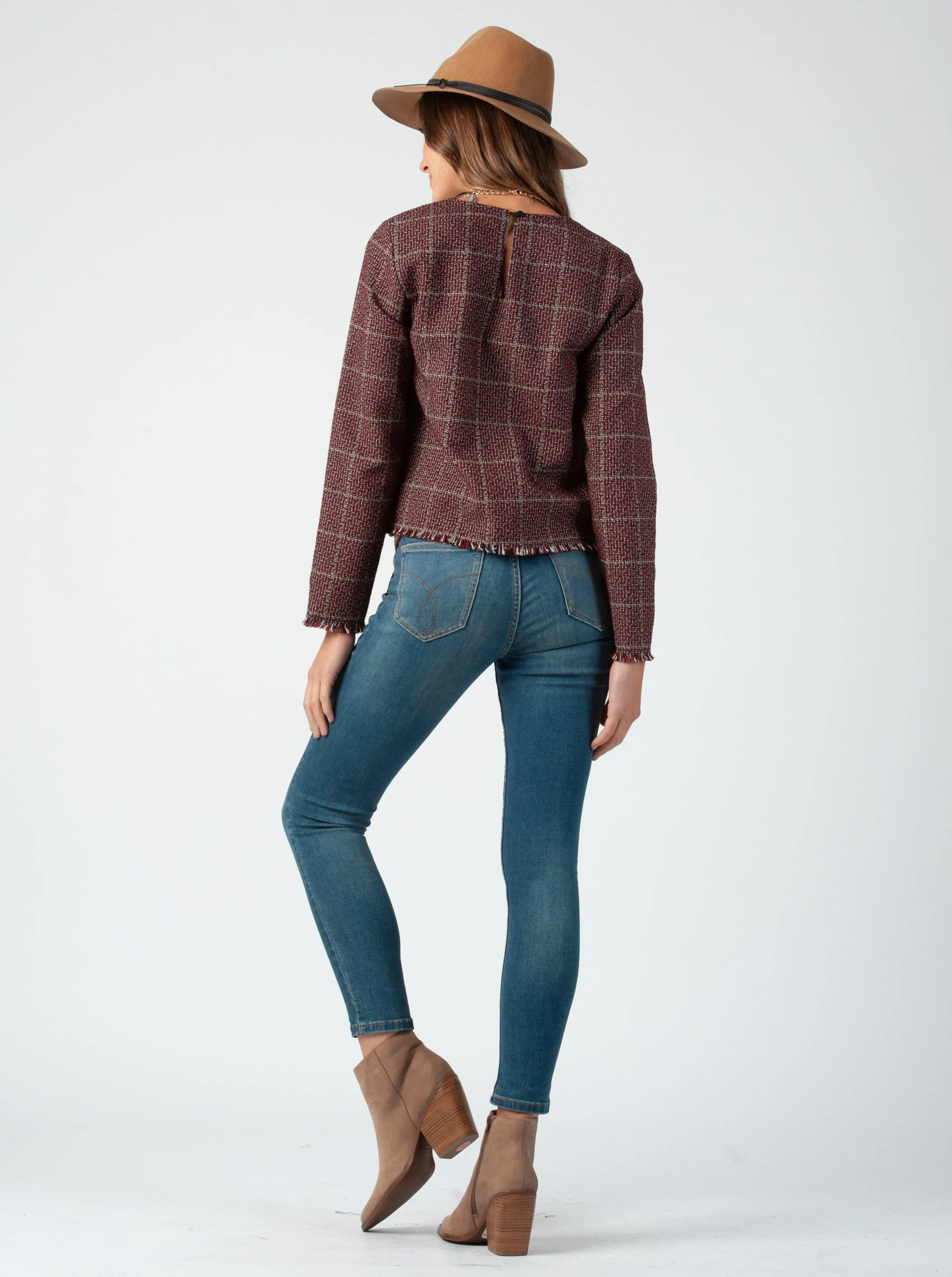 GENEVA FRINGE TOP-AUBURN TWEED sold by Lucca Couture product image thumbnail 3