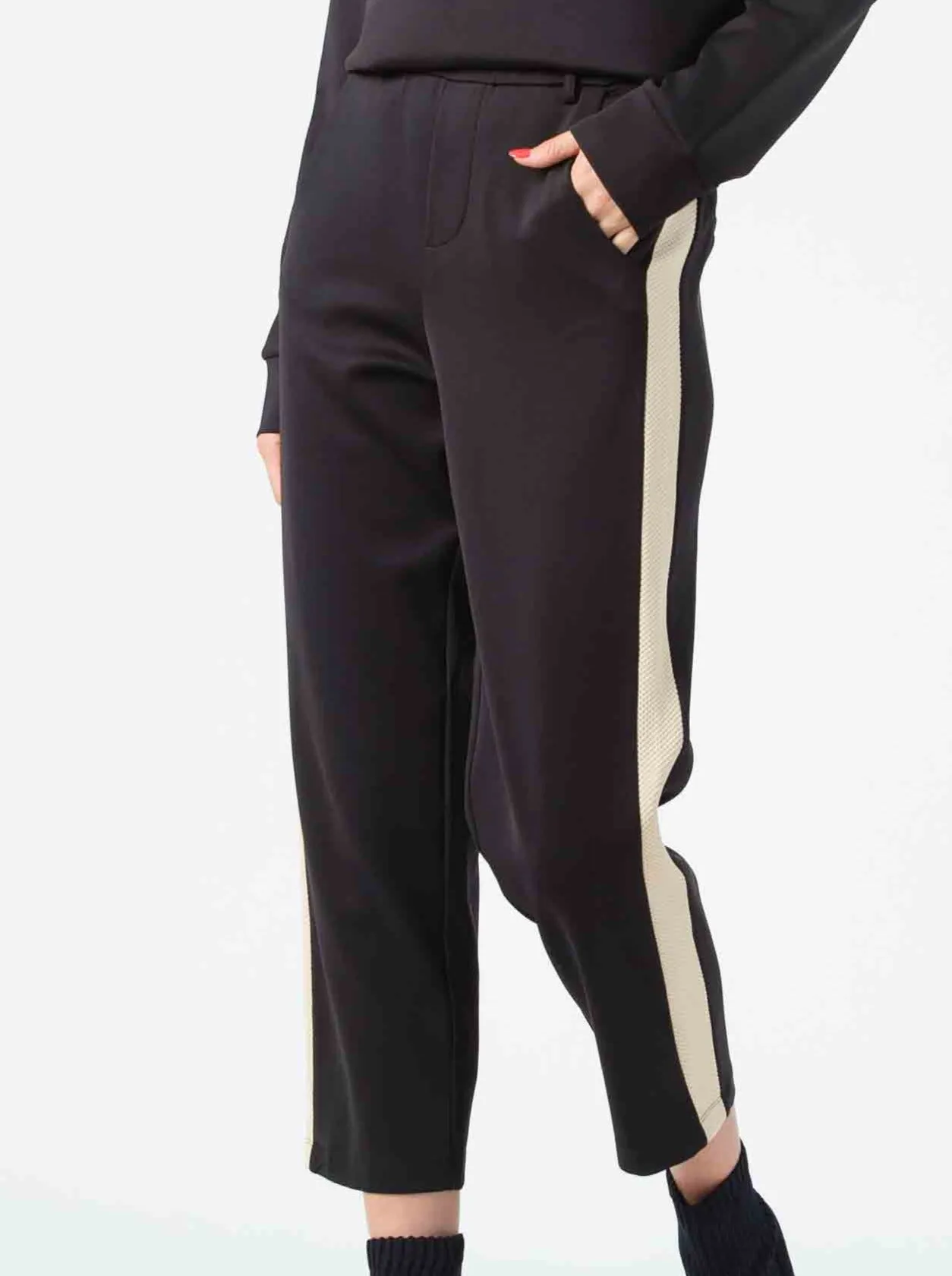 BINET CONTRAST STRIPE PANTS-MACCHIATO sold by Lucca Couture