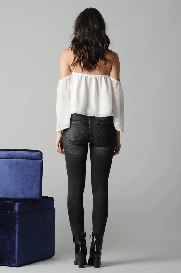 AUBREE OFF THE SHOULDER TOP-WHITE sold by Lucca Couture product image thumbnail 3