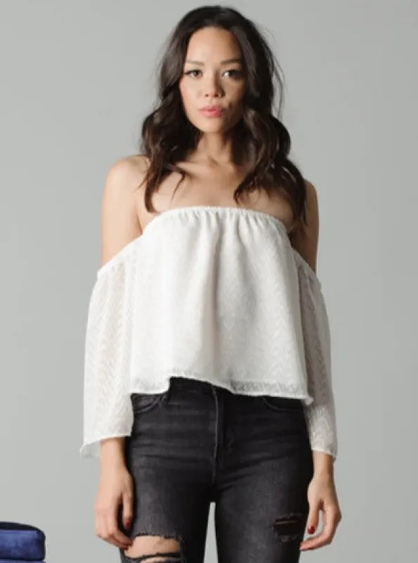 AUBREE OFF THE SHOULDER TOP-WHITE sold by Lucca Couture