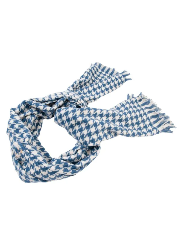 CLASSIC HOUNDSTOOTH SCARF-PARISIAN BLUE sold by Lucca Couture