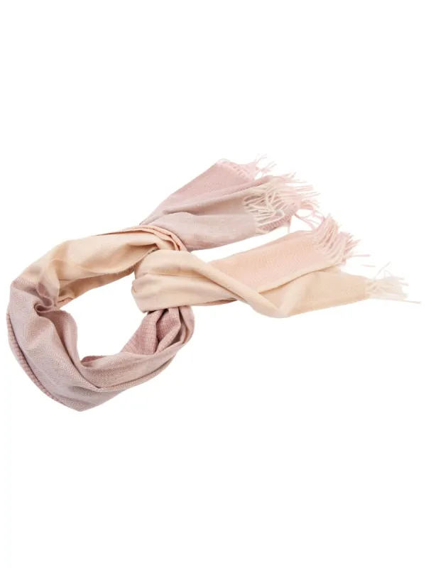 SQUAW VALLEY HERRINGBONE TEXTURE SCARF-PINK/BEIGE sold by Lucca Couture