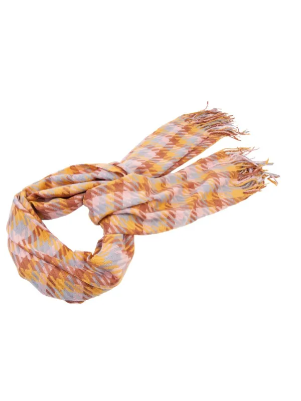STAR HOUNDSTOOTH SCARF-MUST/SIENNA sold by Lucca Couture