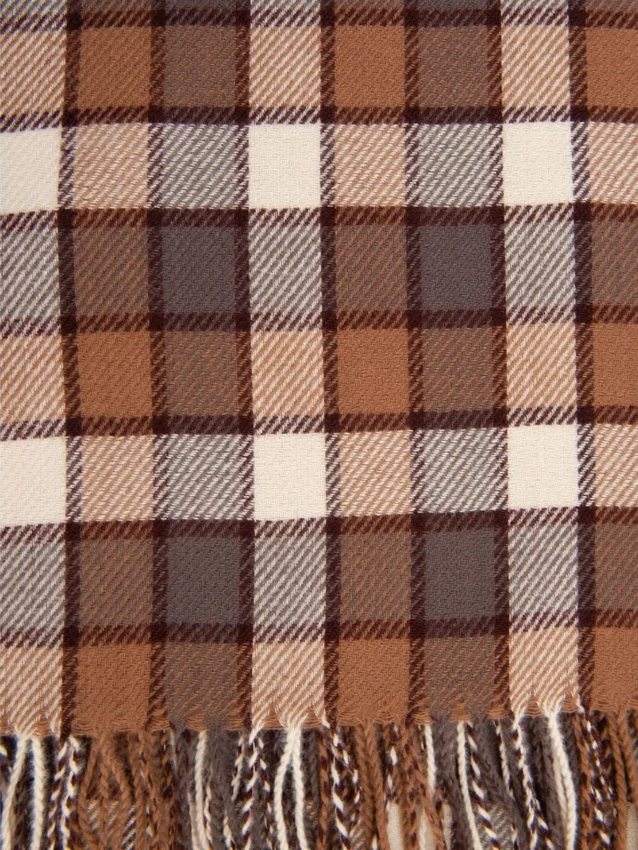 CORBET M. CHECK SCARF-BRN/GREY sold by Lucca Couture product image thumbnail 2