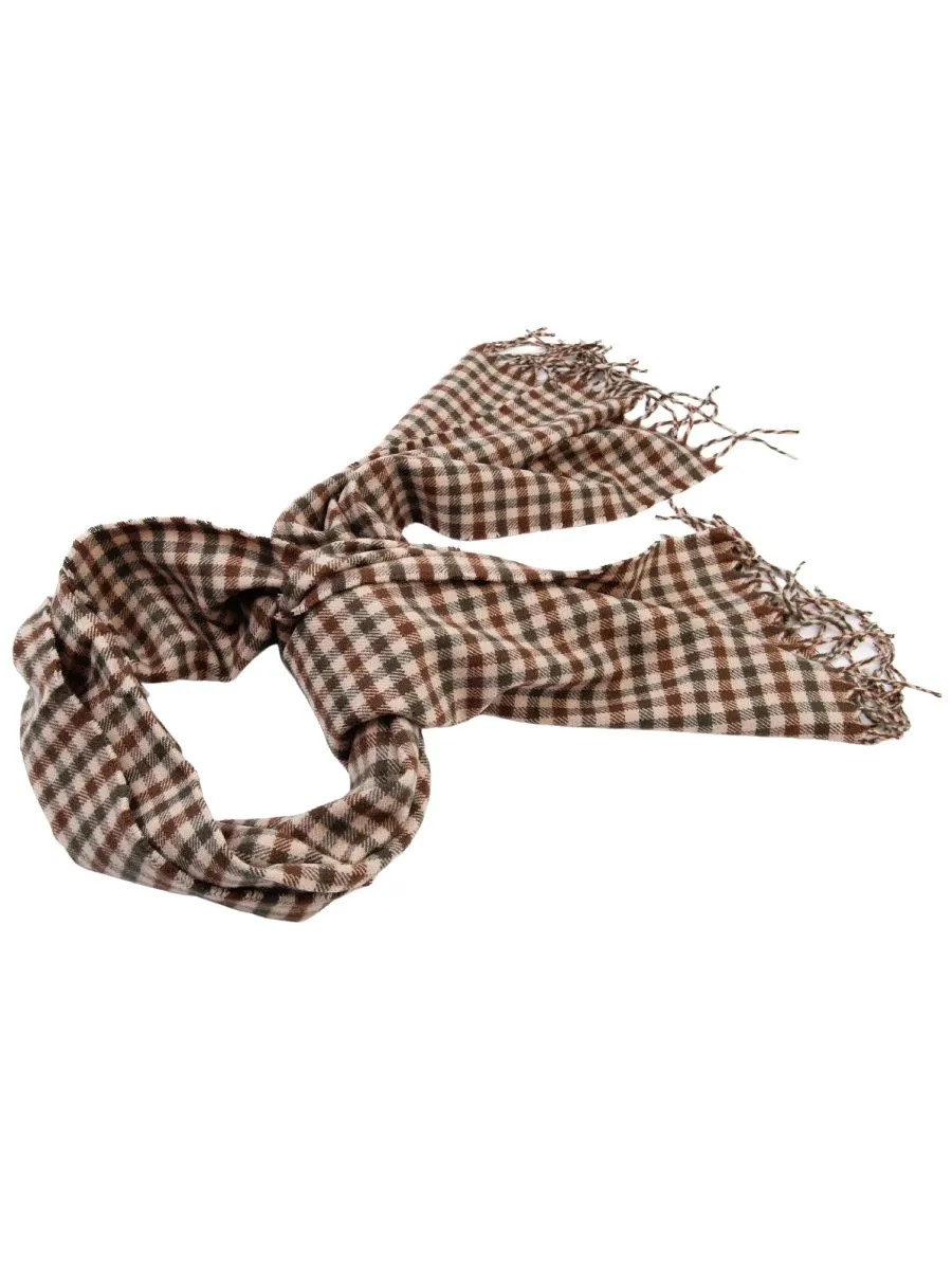 CLARINS MINI CHECK SCARF-OLIVE/GRN sold by Lucca Couture