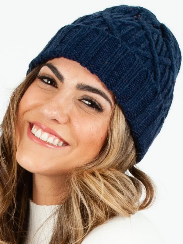 VINSON SPECKLED BEANIE-NAVY sold by Lucca Couture