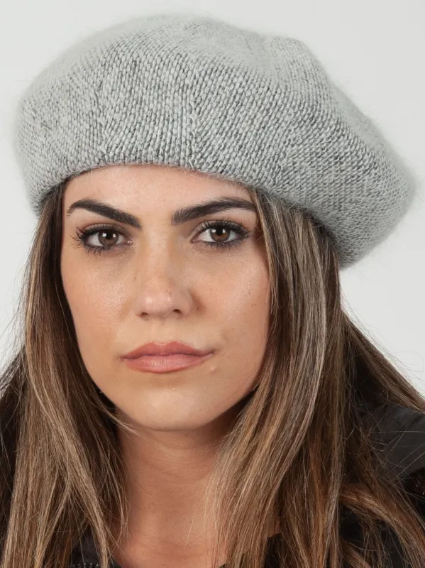 KAI FUZZY FUR BERET-GREY sold by Lucca Couture