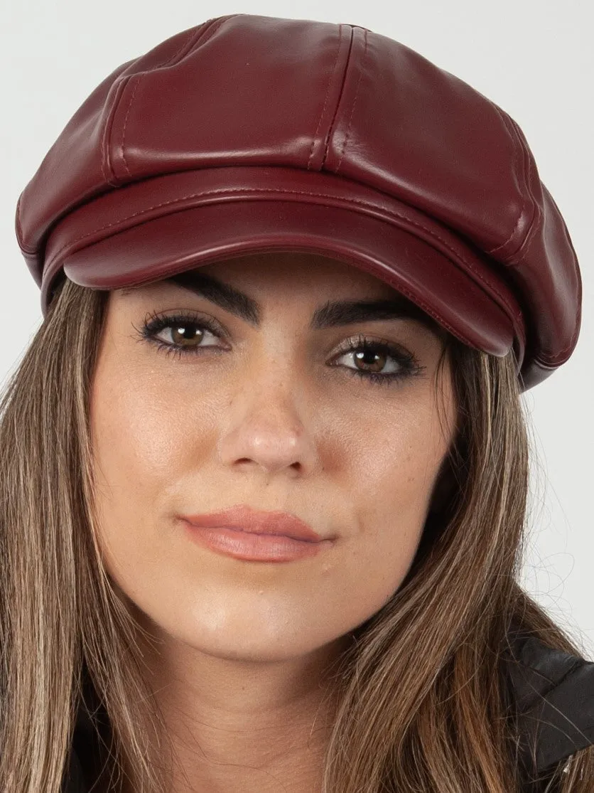 Women's Vegan Leather Newsie Cap sold by Lucca Couture