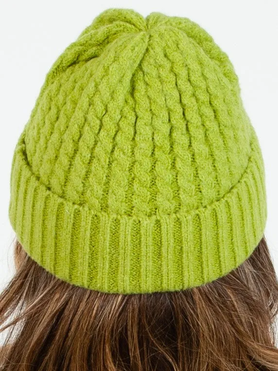 BOLIVAR I TWIST RIBBED BEANIE-SWEET PEA sold by Lucca Couture product image thumbnail 3