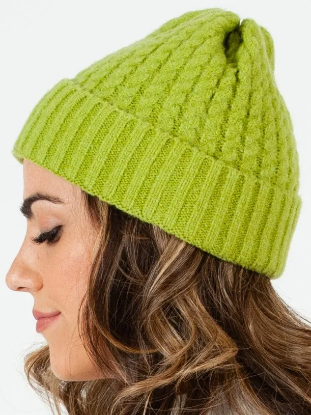 BOLIVAR I TWIST RIBBED BEANIE-SWEET PEA sold by Lucca Couture product image thumbnail 2