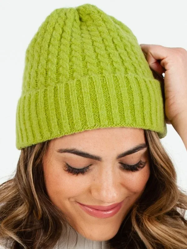 BOLIVAR I TWIST RIBBED BEANIE-SWEET PEA sold by Lucca Couture