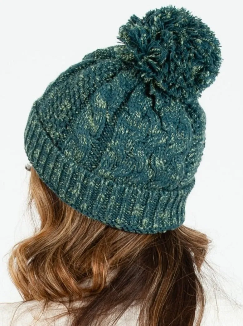 BLANCA KNIT POM POM BEANIE-GREEN sold by Lucca Couture product image thumbnail 3