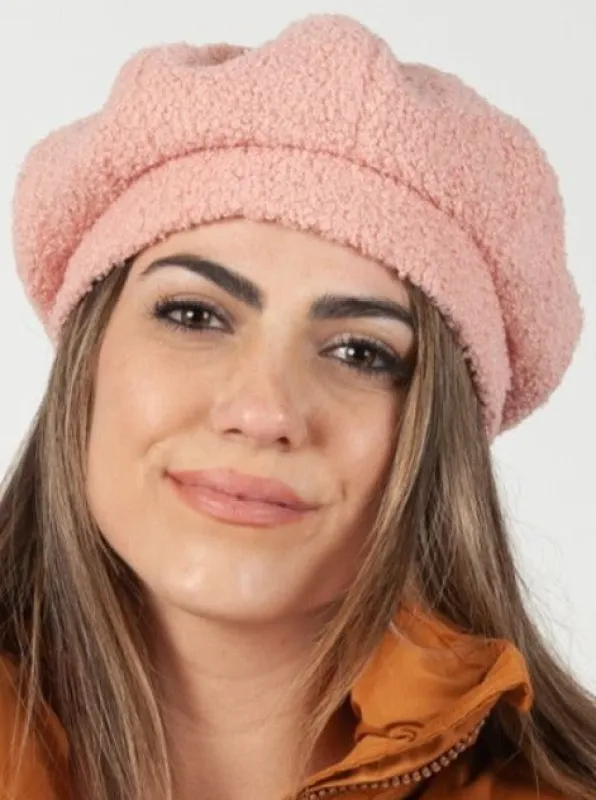 BECCA SHERPA BERET-PINK sold by Lucca Couture