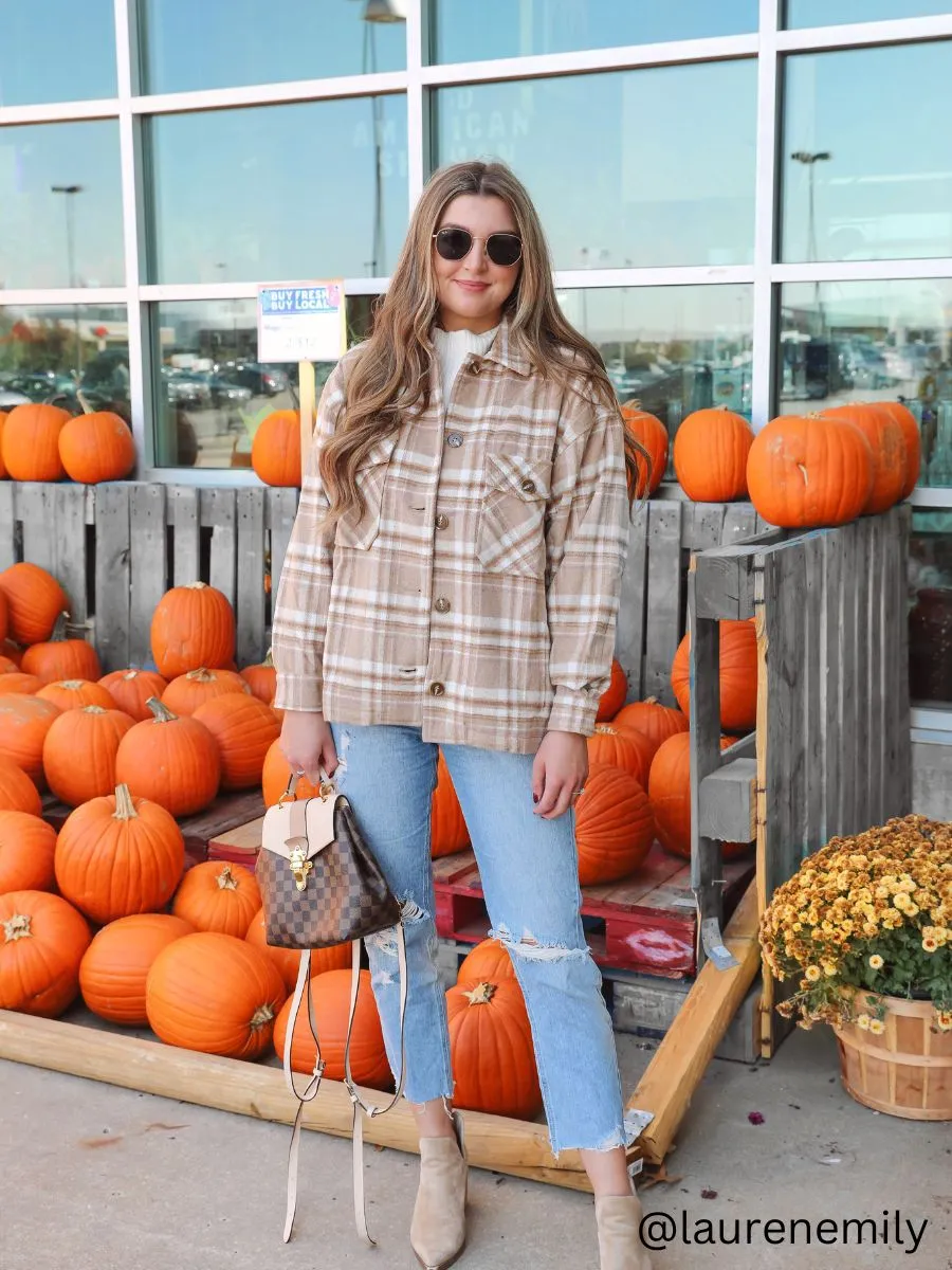 HAINES FLANNEL SHACKET-BEIGE PLAID sold by Lucca Couture product image thumbnail 2