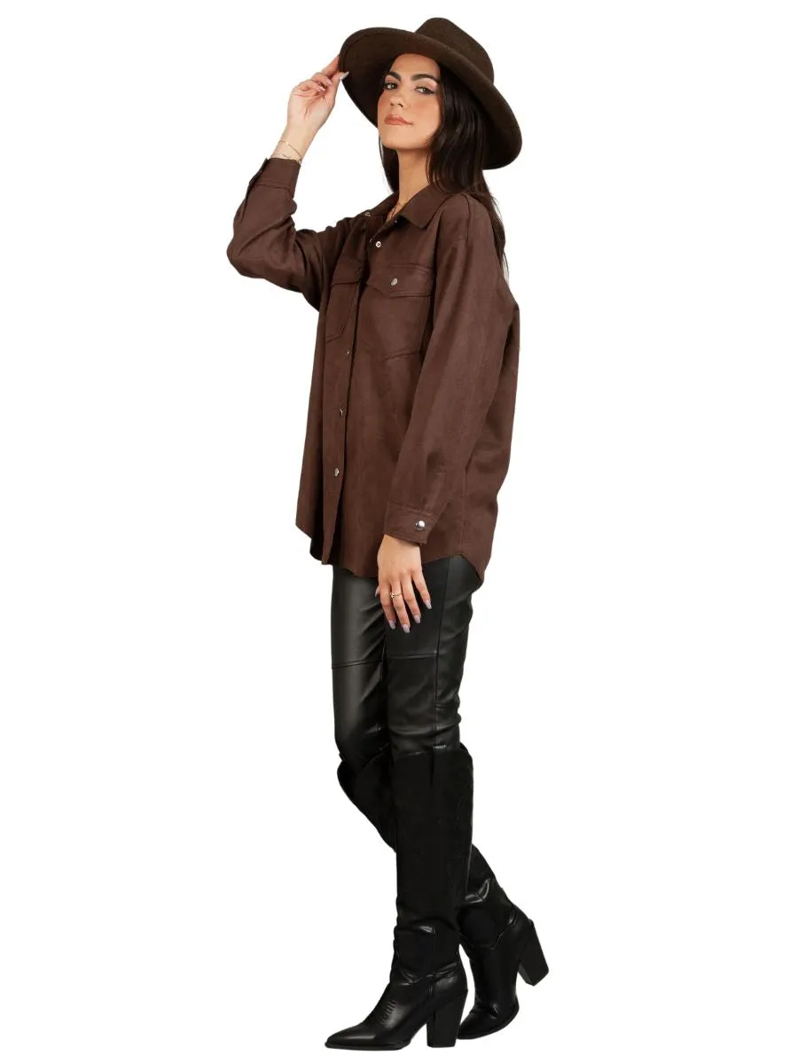 PEYTON WESTERN SHACKET-CHOCOLATE sold by Lucca Couture product image thumbnail 2