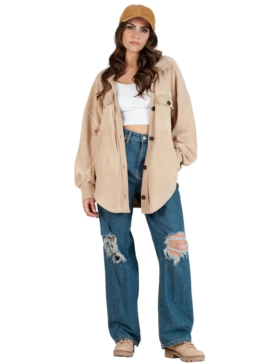 CALLIE SLOUCHY SHACKET-TAUPE sold by Lucca Couture