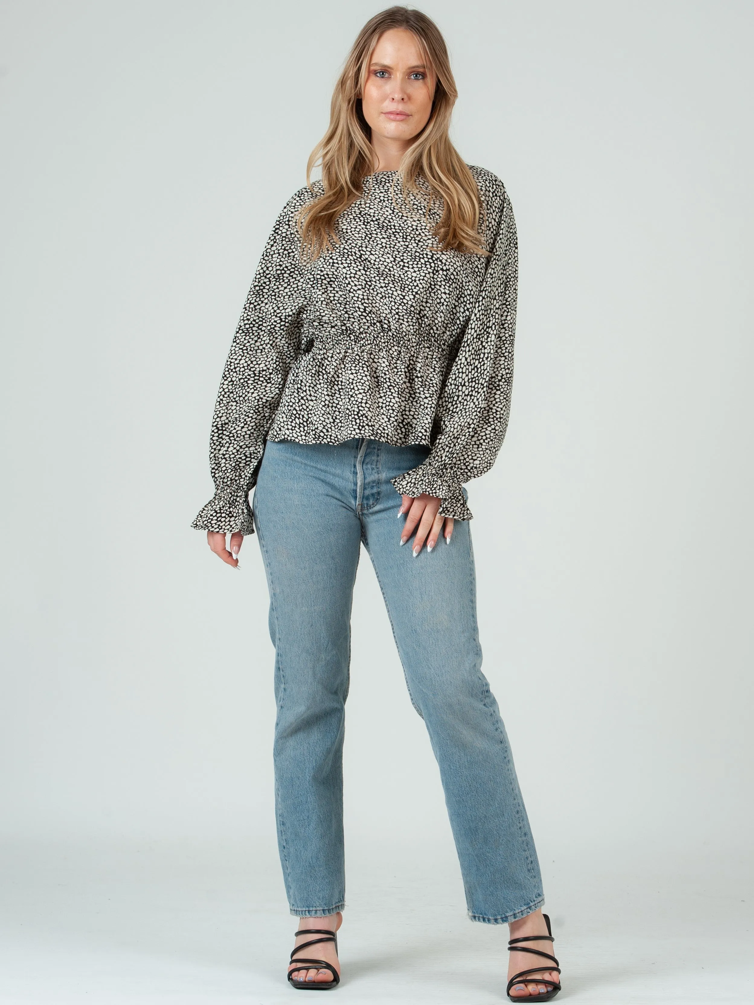 Women’s Peplum Printed Blouse sold by Lucca Couture product image thumbnail 4