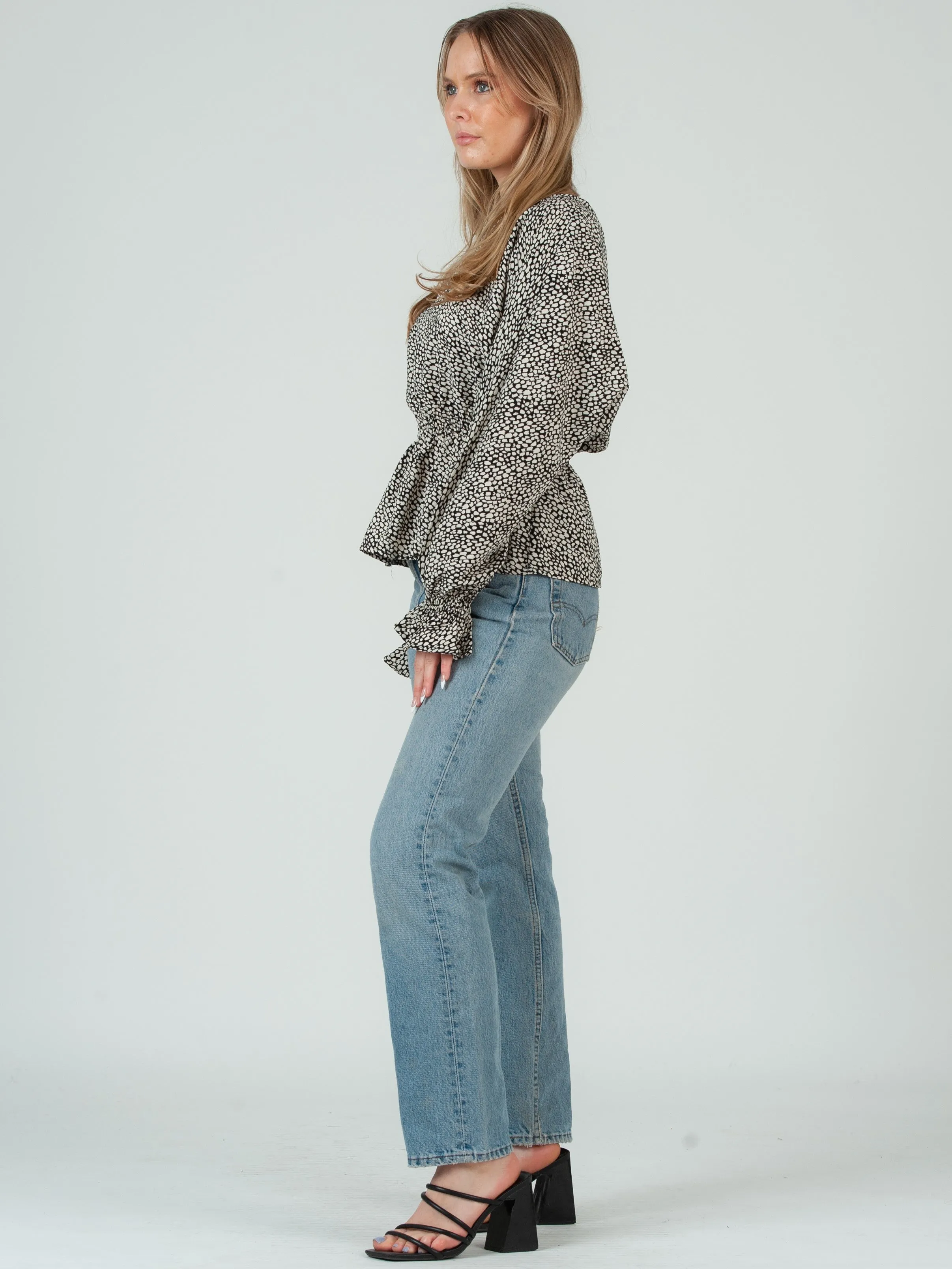 Women’s Peplum Printed Blouse sold by Lucca Couture product image thumbnail 2