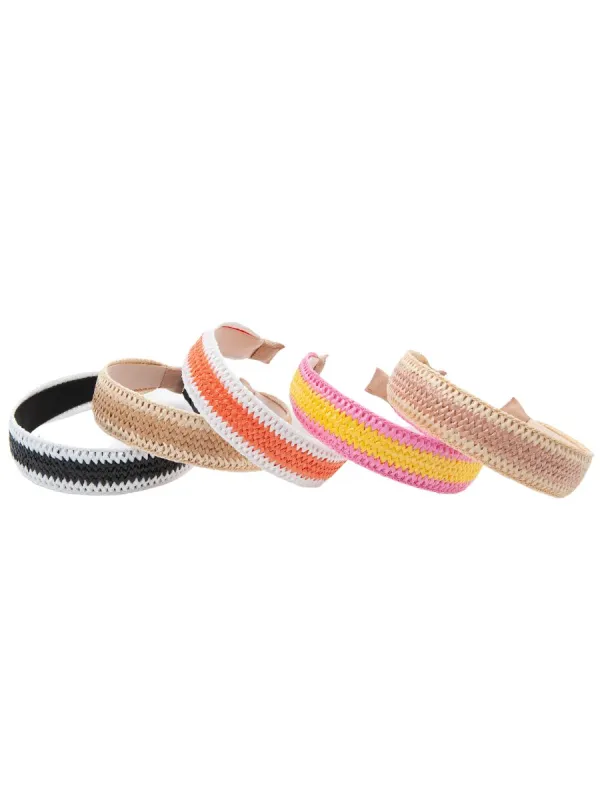 COLORBLOCKED WICKER HEADBAND sold by Lucca Couture