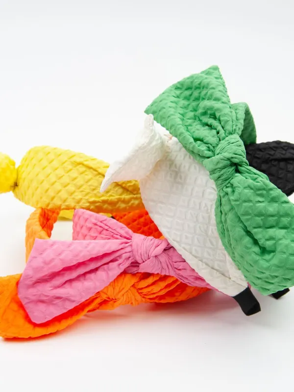 QUILTED BOWS HEADBAND sold by Lucca Couture