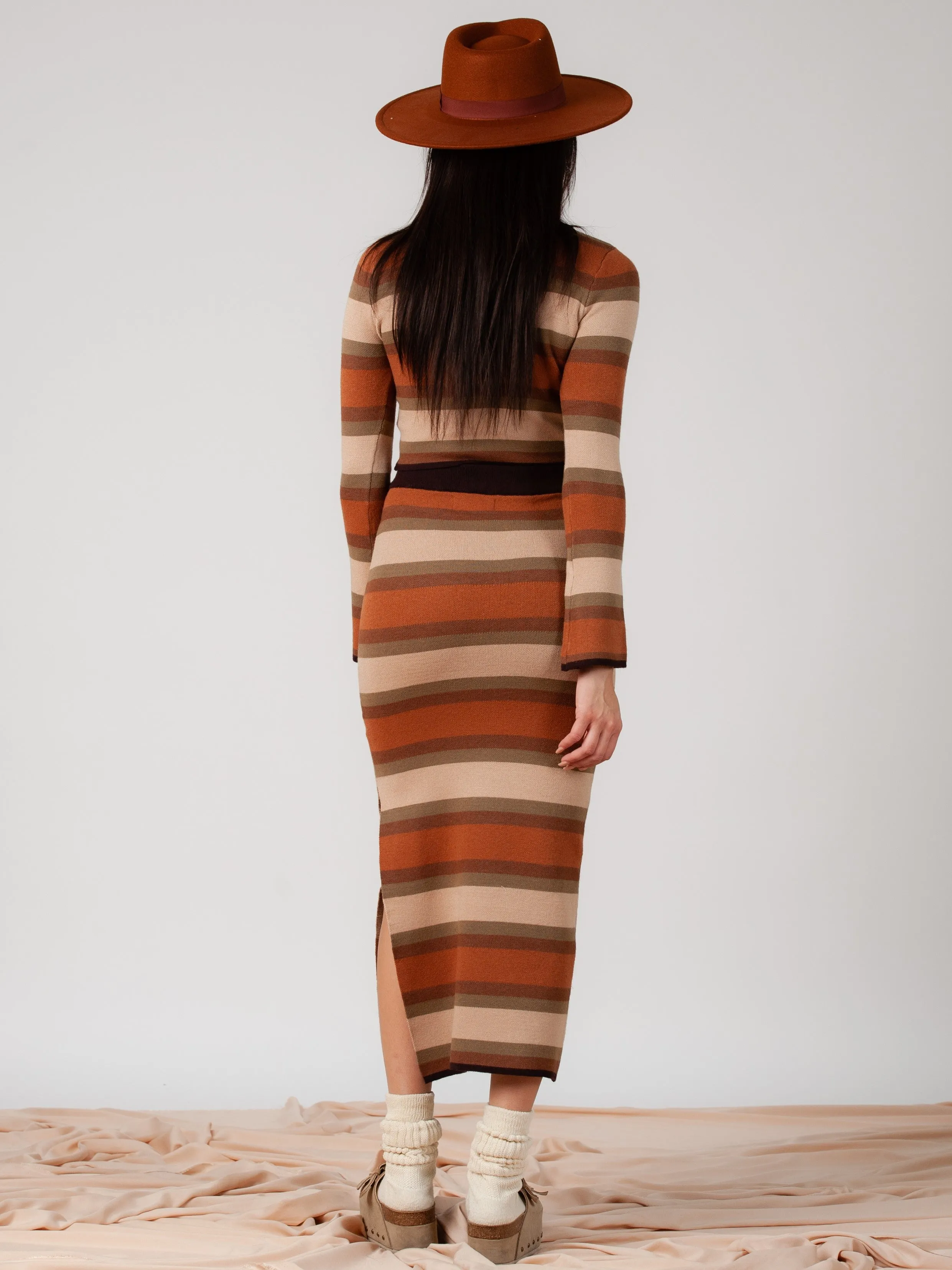 Women’s Knit Striped Top & Midi Skirt Set sold by Lucca Couture product image thumbnail 5