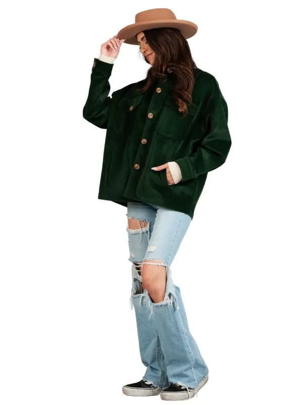 Women's Solid Shacket sold by Lucca Couture