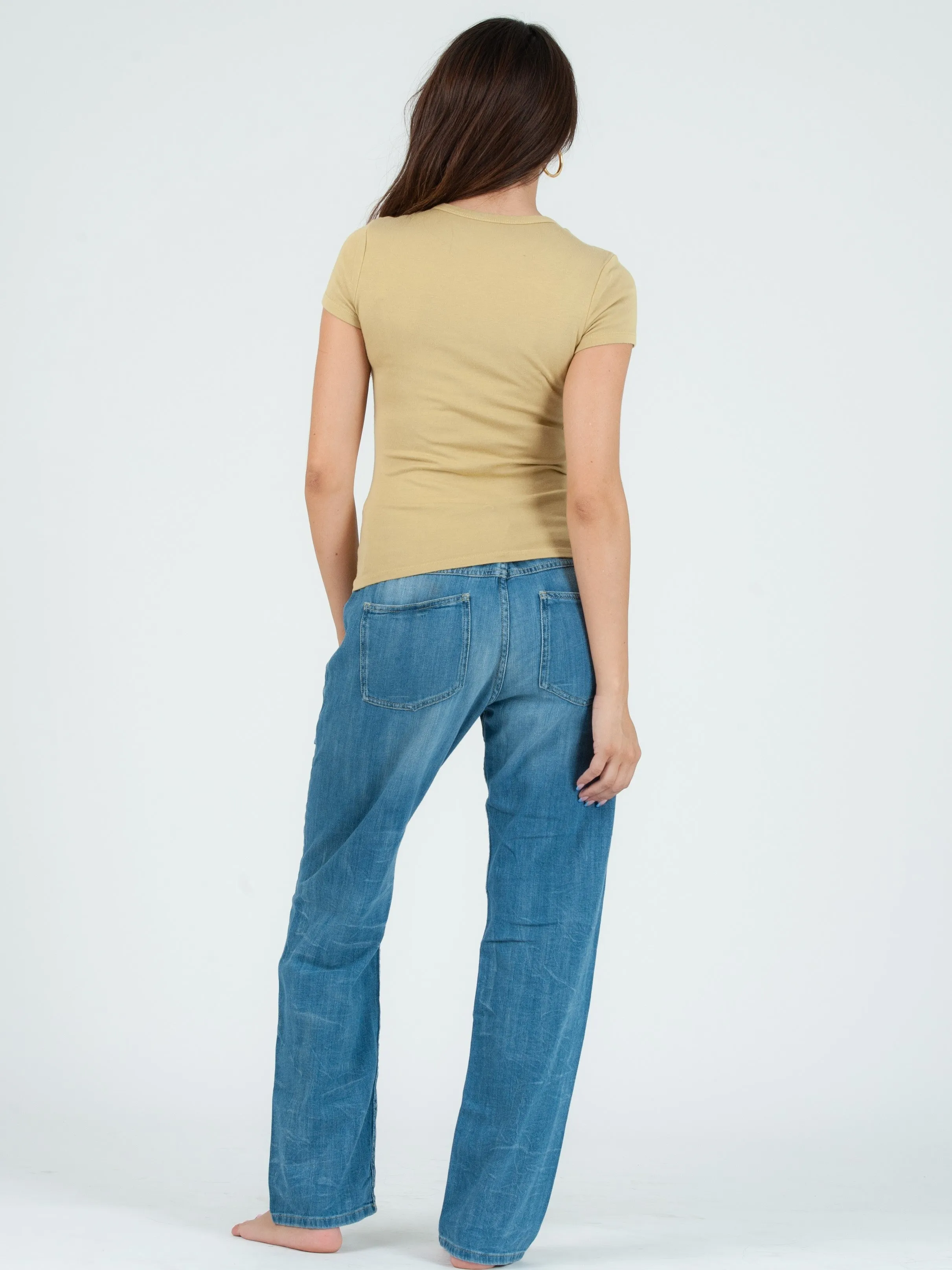 JILL CLASSIC ROUND NECK TEE-CITRON sold by Lucca Couture product image thumbnail 3