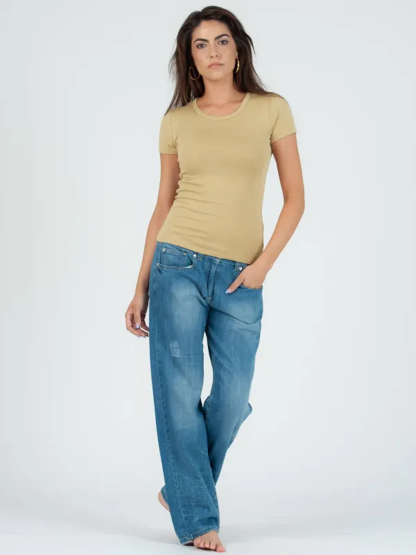 JILL CLASSIC ROUND NECK TEE-CITRON made by Lucca Couture