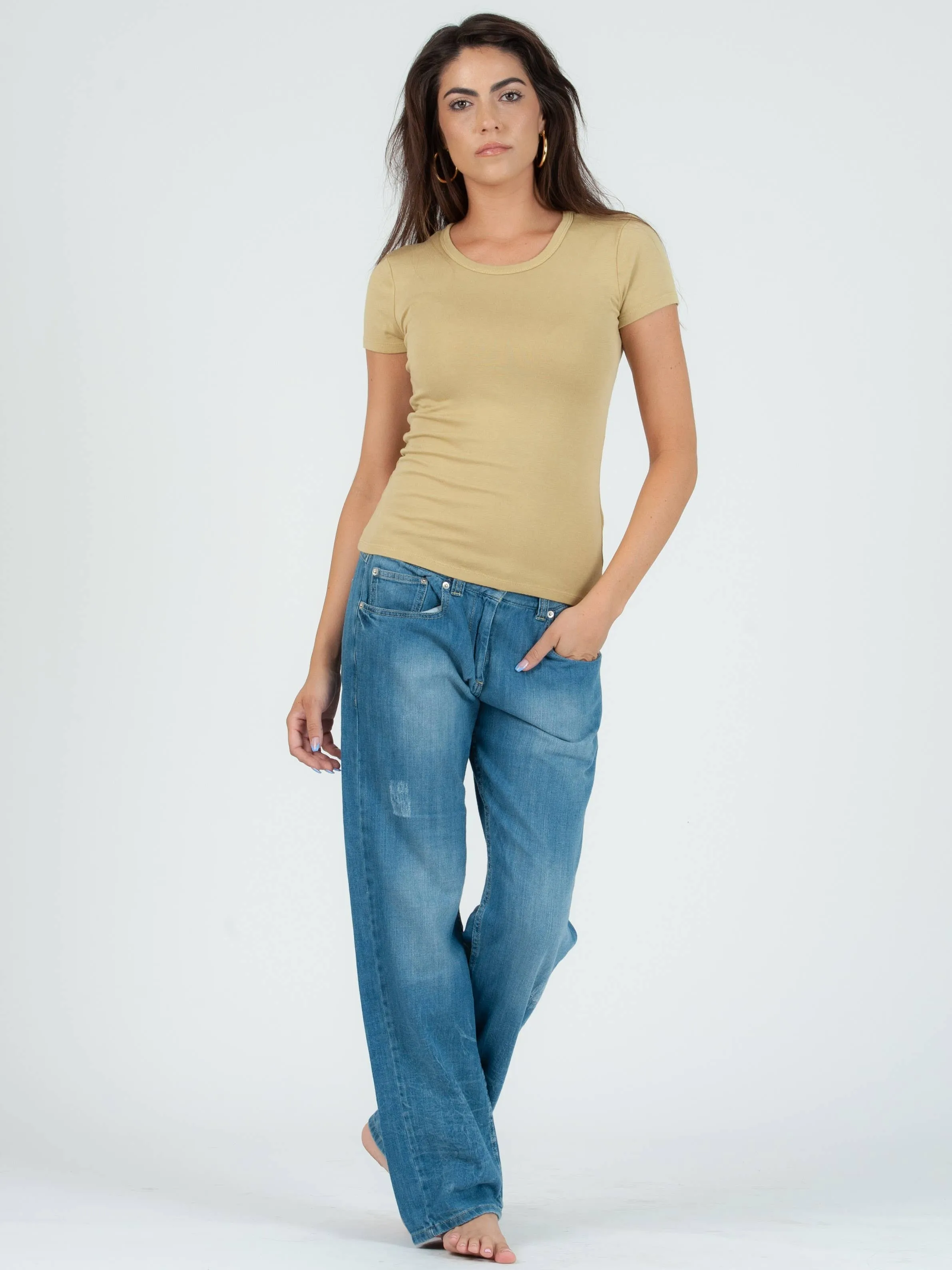 JILL CLASSIC ROUND NECK TEE-CITRON sold by Lucca Couture