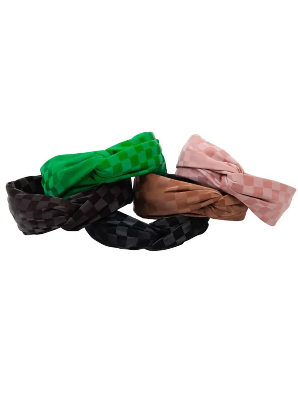TWISTED CHECKERS HEADBAND sold by Lucca Couture
