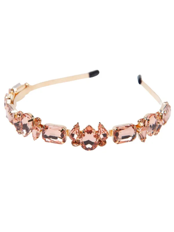 POSH GEMS HEADBAND-BLUSH sold by Lucca Couture