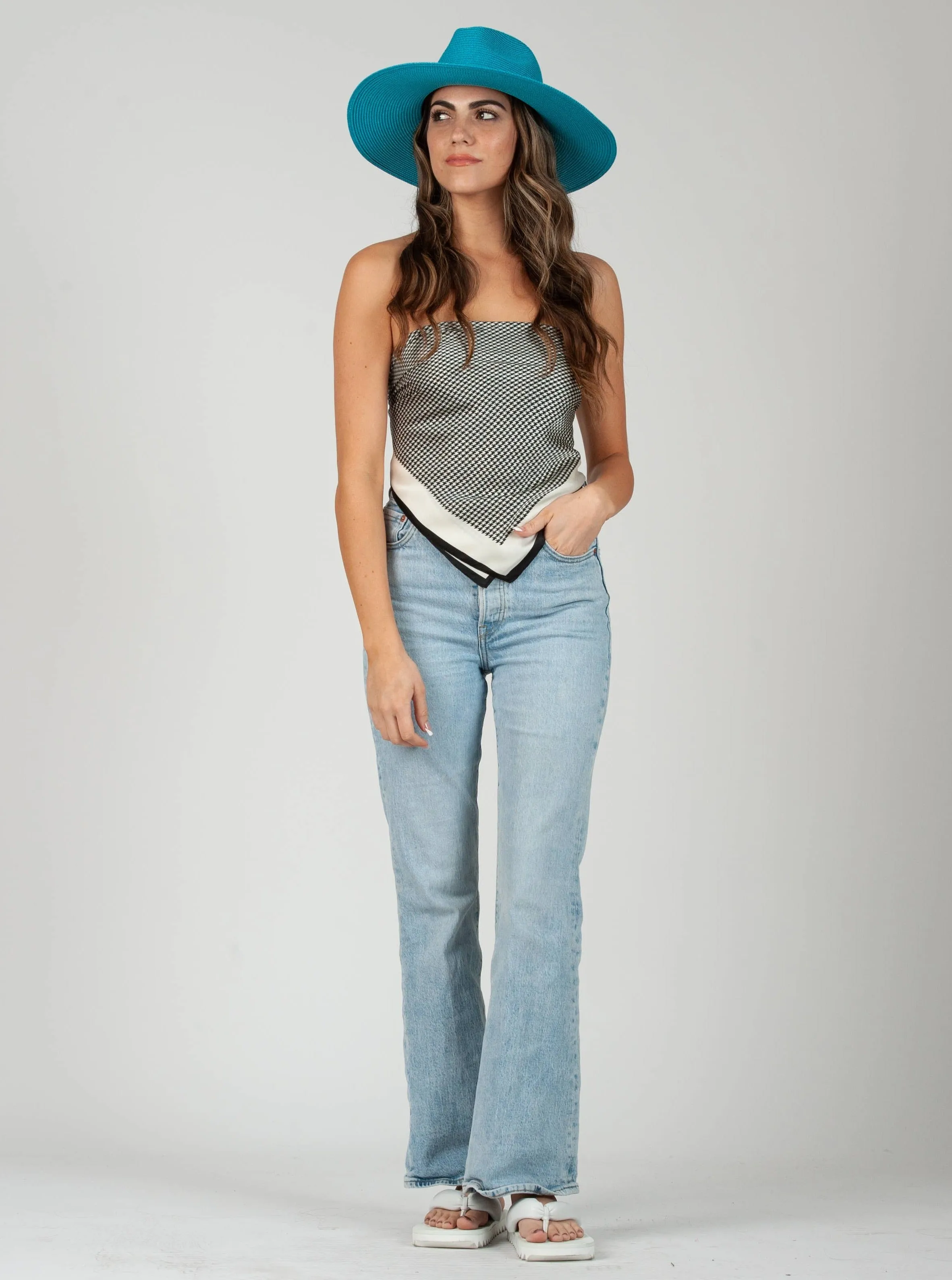 MILAN SATIN SCARF-BLACK MH sold by Lucca Couture