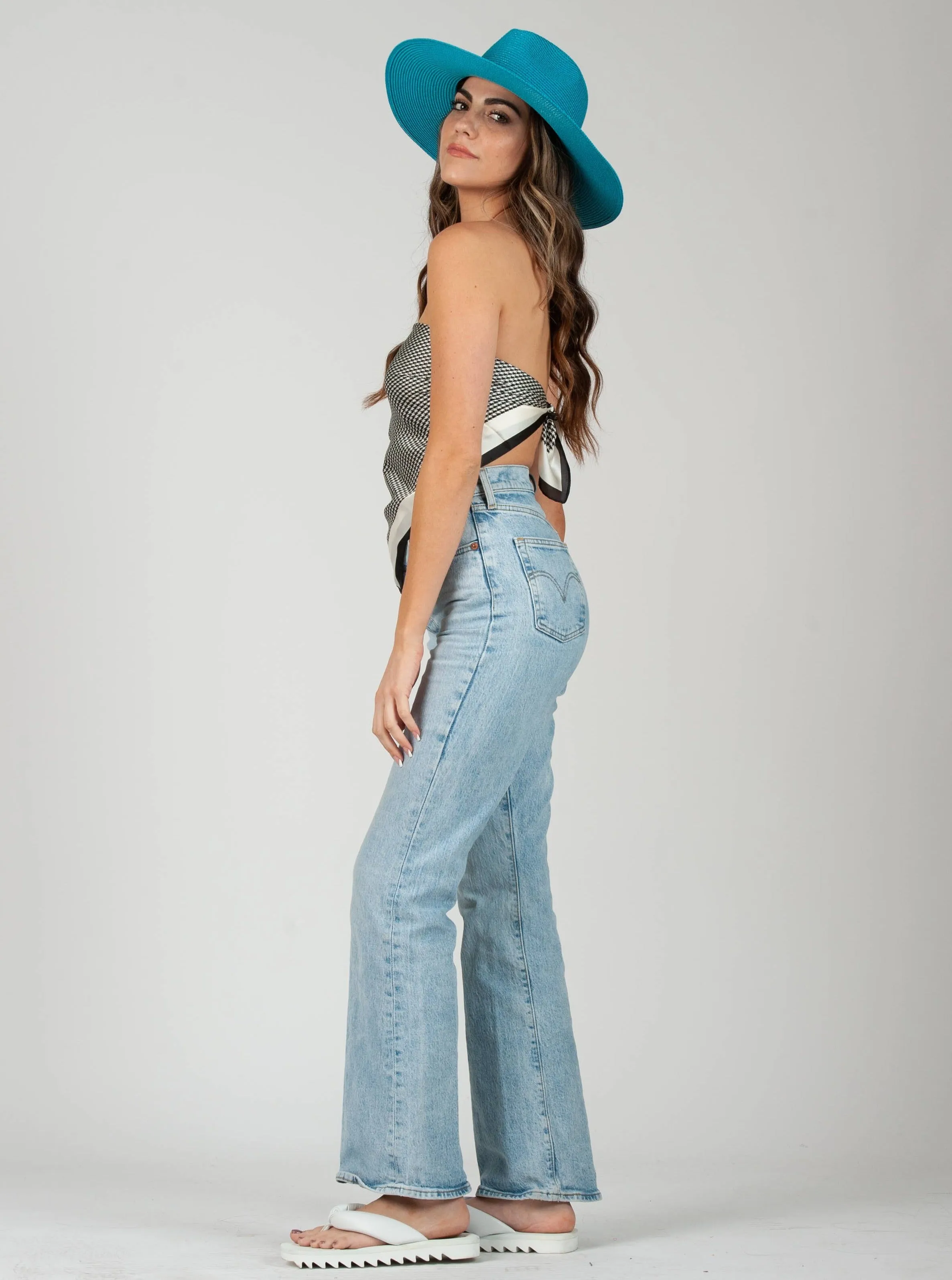 MILAN SATIN SCARF-BLACK MH sold by Lucca Couture product image thumbnail 2