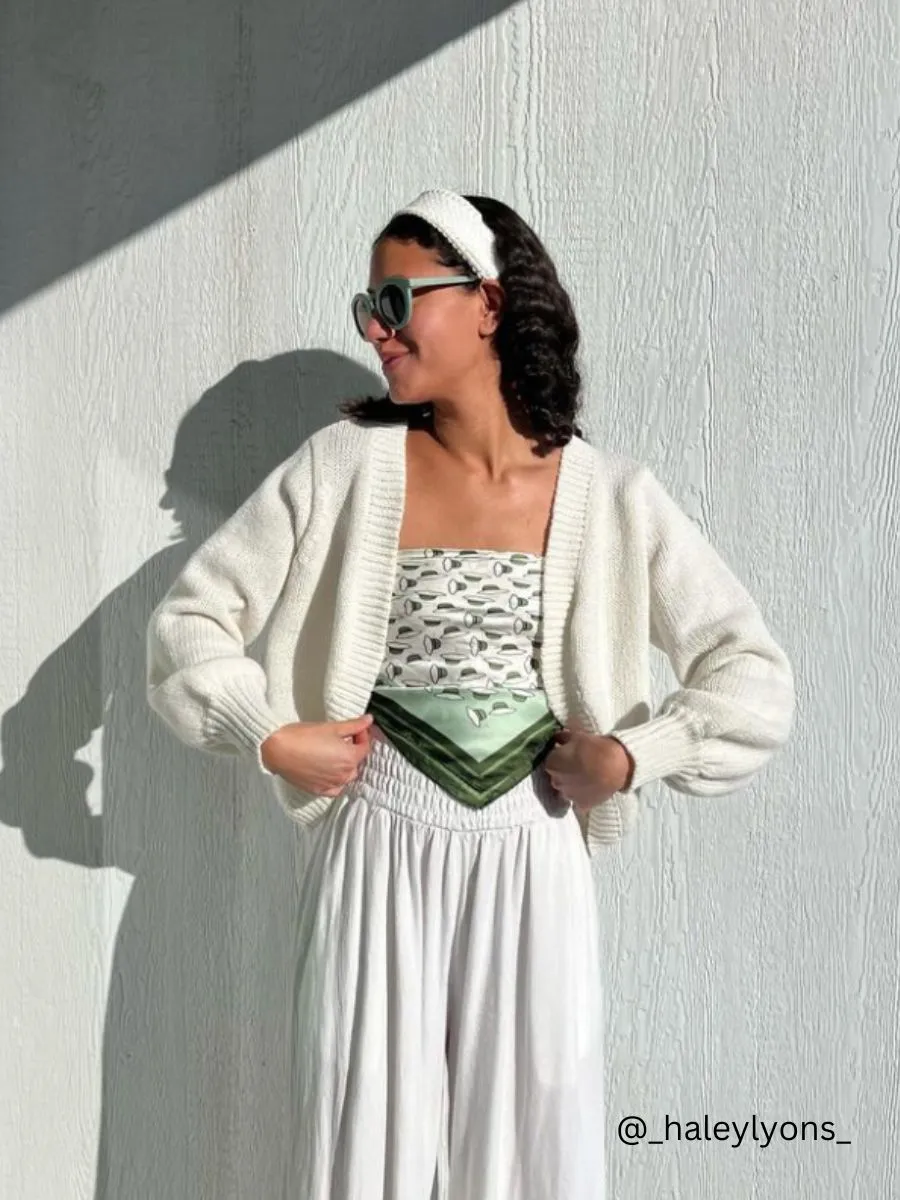 LASSO SATIN SCARF-GREEN HAT sold by Lucca Couture product image thumbnail 2