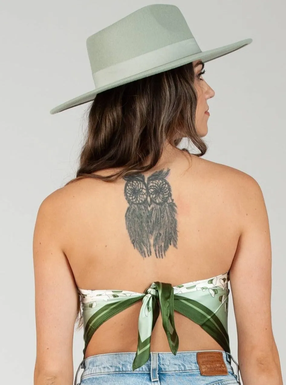 LASSO SATIN SCARF-GREEN HAT sold by Lucca Couture product image thumbnail 4