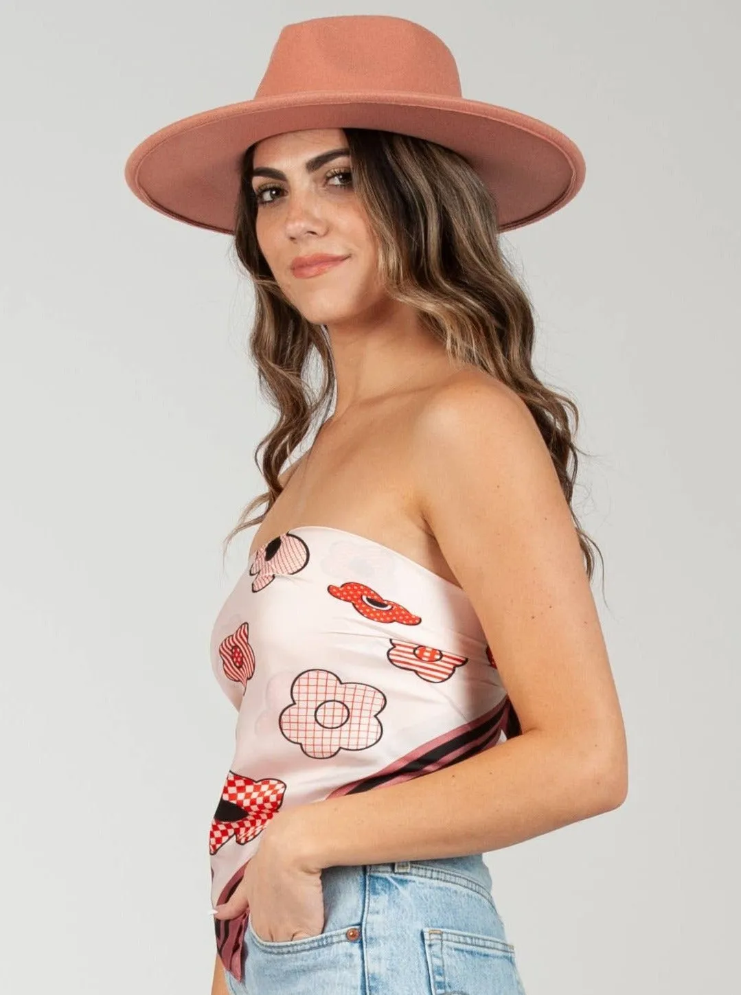 MARIANNE SATIN SCARF-PINK POWER sold by Lucca Couture product image thumbnail 2