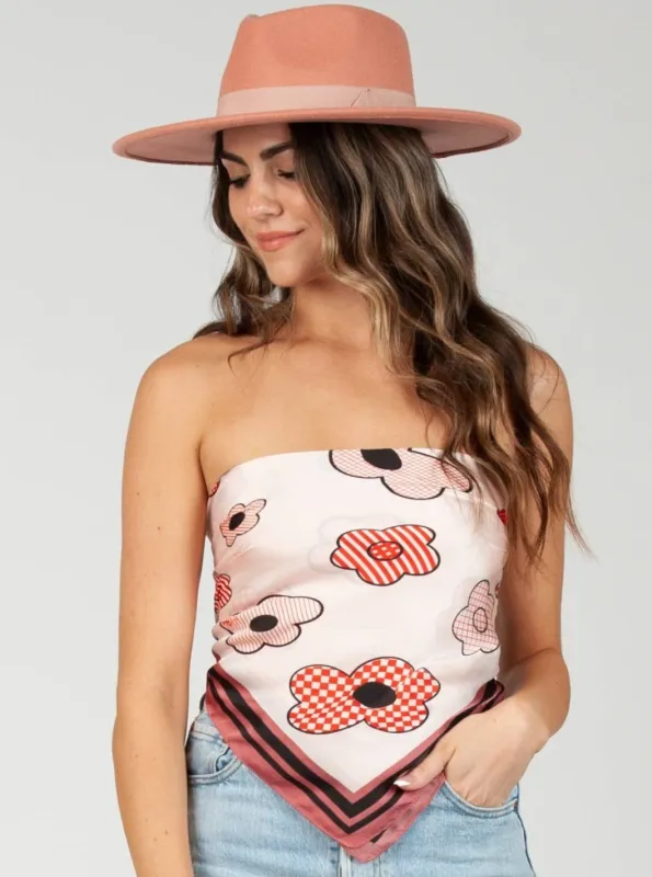 MARIANNE SATIN SCARF-PINK POWER sold by Lucca Couture