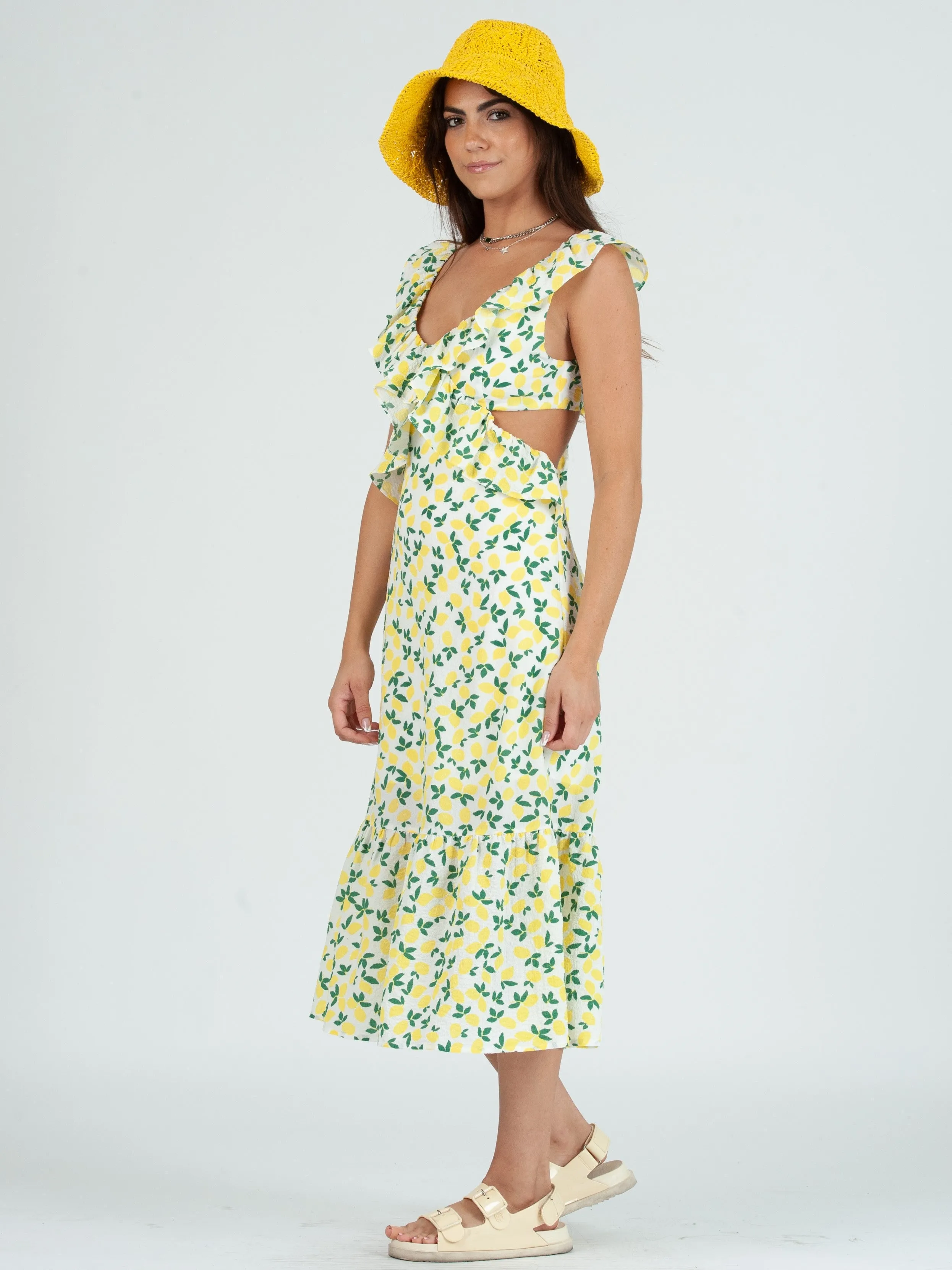 Women's Lemon Print Dress sold by Lucca Couture product image thumbnail 3