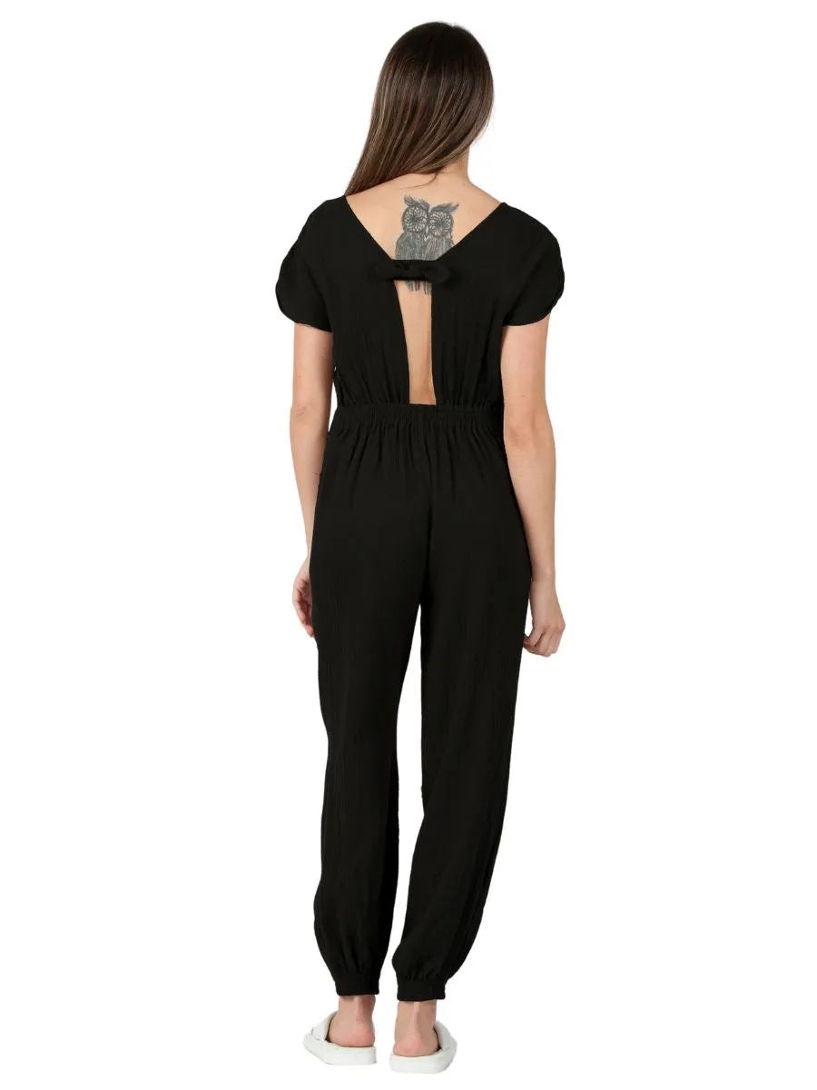Women's Gauze Short sleeve Jumpsuit sold by Lucca Couture product image thumbnail 2