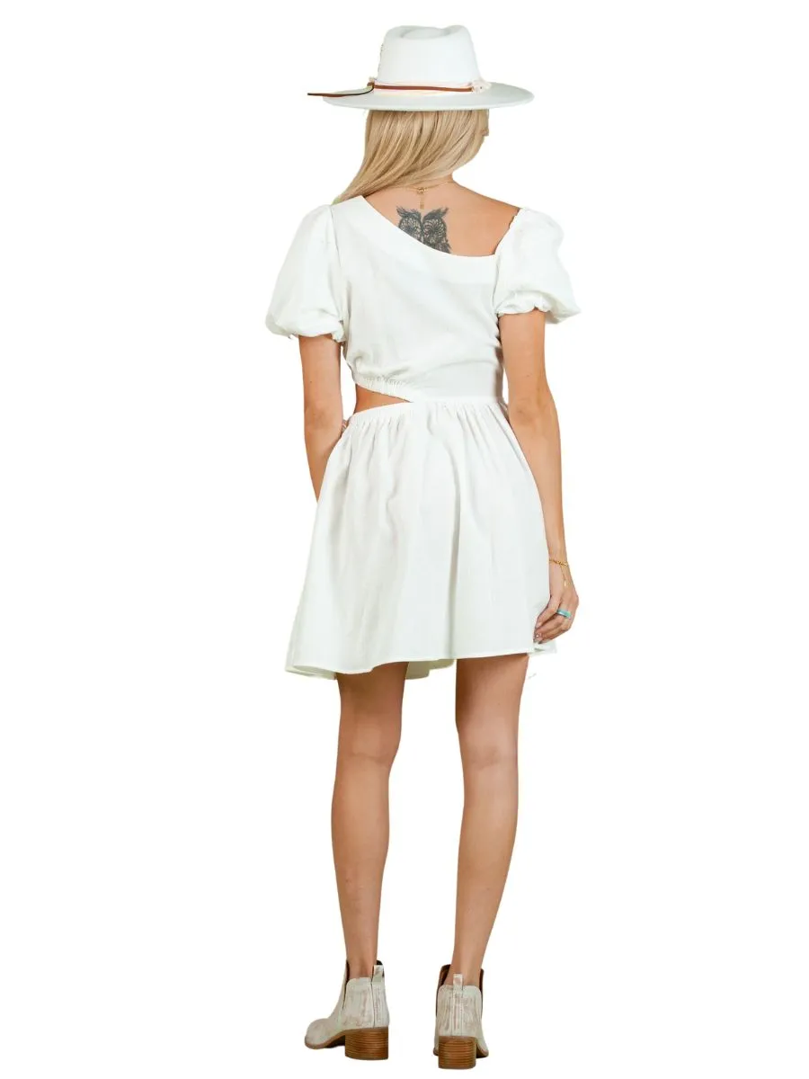 JENNA CUTOUT DRESS-WHITE sold by Lucca Couture product image thumbnail 3