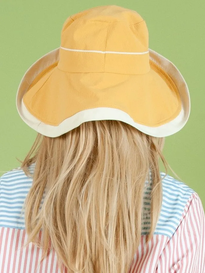 SANDY DAYS REVERSIBLE BUCKET HAT-YELLOW sold by Lucca Couture product image thumbnail 3