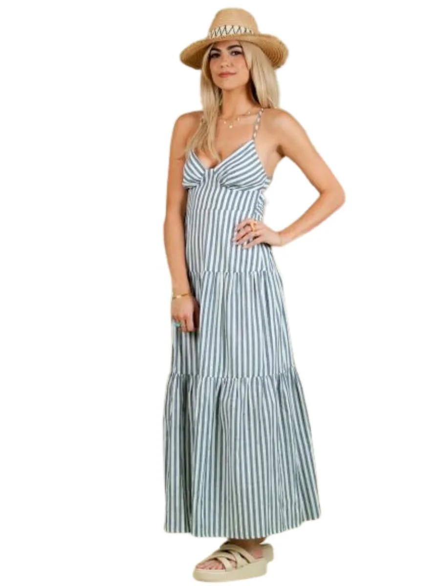 LILAH STRIPED DRESS-NAVY sold by Lucca Couture product image thumbnail 2