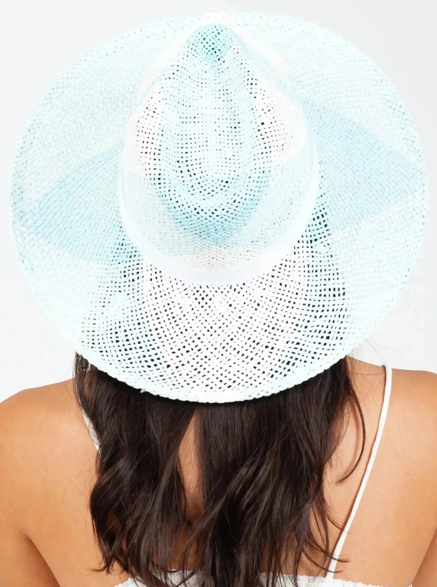 WATERWAY STRAW FEDORA-AQUA sold by Lucca Couture product image thumbnail 3