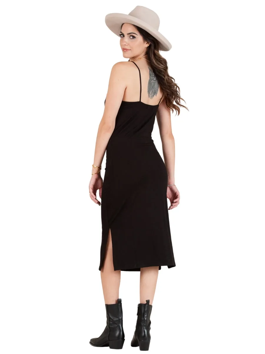TRAYCE DRAPE DRESS-BLACK sold by Lucca Couture product image thumbnail 3