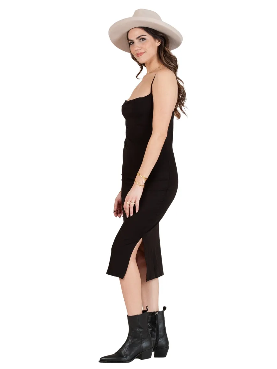 TRAYCE DRAPE DRESS-BLACK sold by Lucca Couture product image thumbnail 2