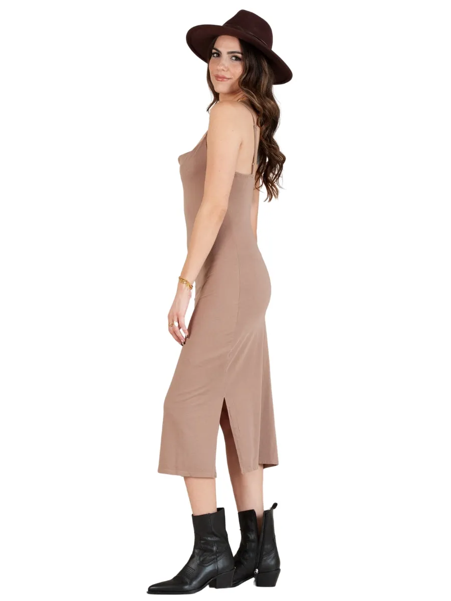 TRAYCE DRAPE DRESS-ACORN sold by Lucca Couture product image thumbnail 2