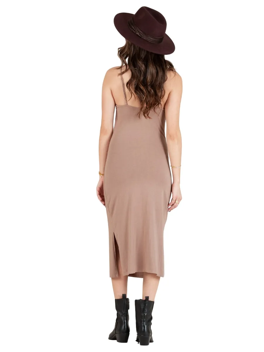 TRAYCE DRAPE DRESS-ACORN sold by Lucca Couture product image thumbnail 3