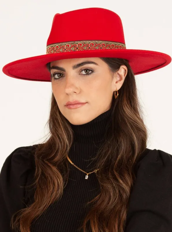 Women's Rancher Hat in Red sold by Lucca Couture