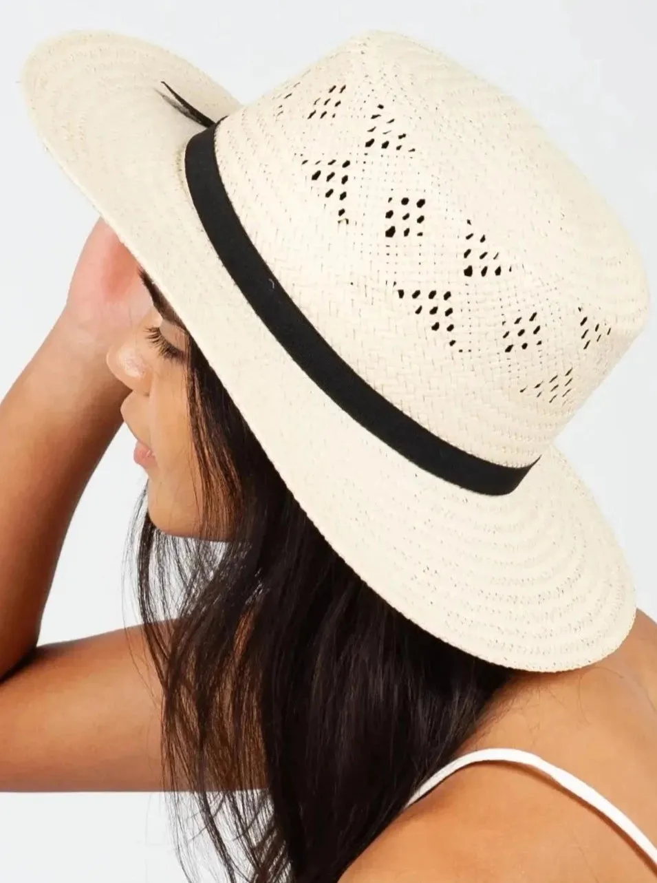 TENNERIF STRAW BOATER HAT-NATURAL sold by Lucca Couture product image thumbnail 2