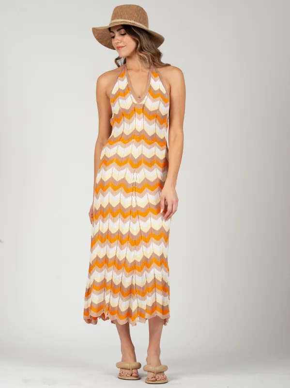 TAMI CROCHET HALTER DRESS sold by Lucca Couture